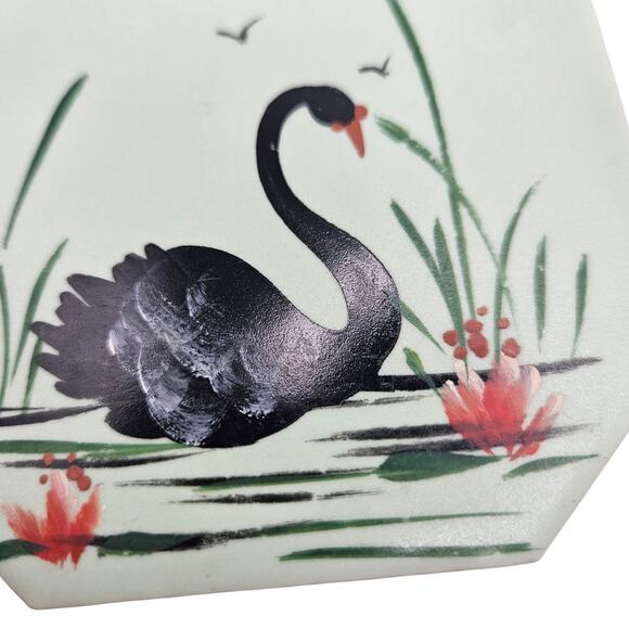 1946 Alpena Michigan Folk Art Swan Plaques Set of 2 - Picture 7 of 12